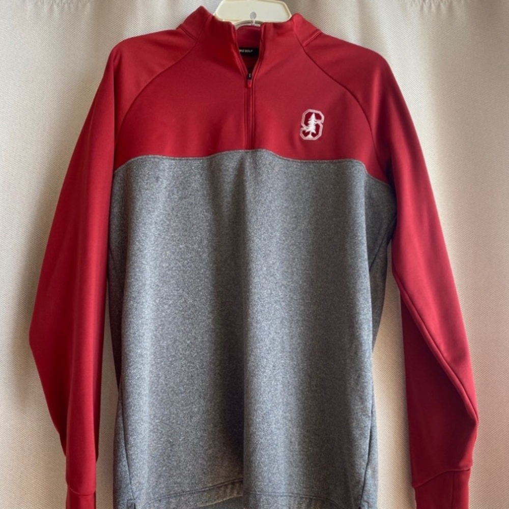 Nike Golf Stanford Quarter Zip Red/Gray